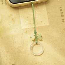 【花好月圓】天然岫玉桂花瑪瑙指環手機吊墜