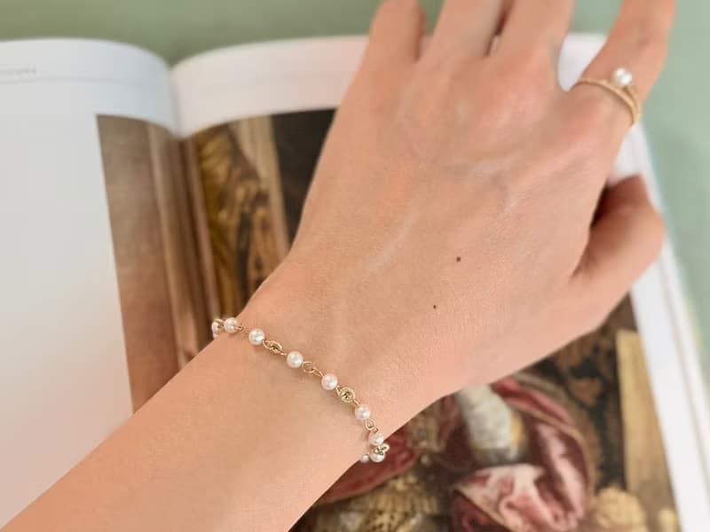 天然淡水珍珠14KGF手鍊 獨立原創設計 聖誕禮物 派對宴會