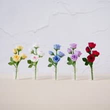 【5色可選】　玫瑰胸針　手工編織、蕾絲編織、花朵胸針