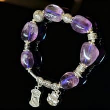 Crystal.EAA 設計款水晶手鏈 紫韻招財錦箋 紫水晶 招財貓 算盤