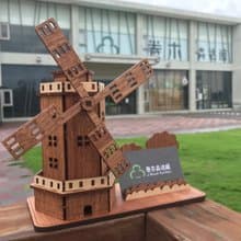【手作DIY】風車造型 名片架 辦公室用品 實用 木質 質感