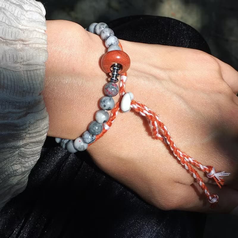 【Lost and find】西藏 祈福 原礦朱砂 紅石 松石 手鍊 手帶 套裝