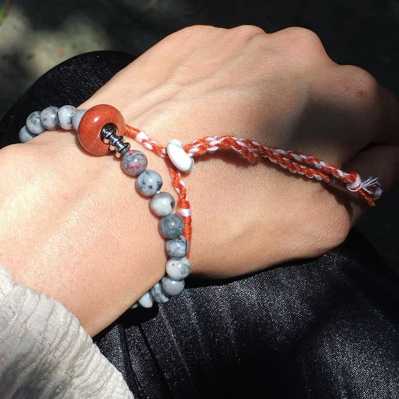 【Lost and find】西藏 祈福 原礦朱砂 紅石 松石 手鍊 手帶 套裝