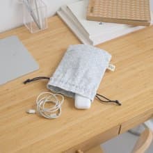 束口小物袋/經典新色/玻璃海棠/寧靜灰藍