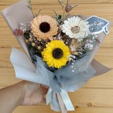 索拉乾燥花畢業花束 黃向日葵向日葵花束  生日謝師禮教師情人節