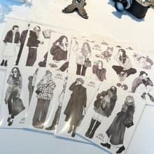 Senfactory Monotone Female Person Sticker All-in-One Set