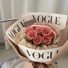 Flora Flower俄羅斯永生花束-珍珠雲朵(珊瑚粉)