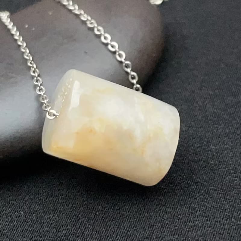 冰飄黃翡翠路路通項鍊 | 天然緬甸玉翡翠A貨