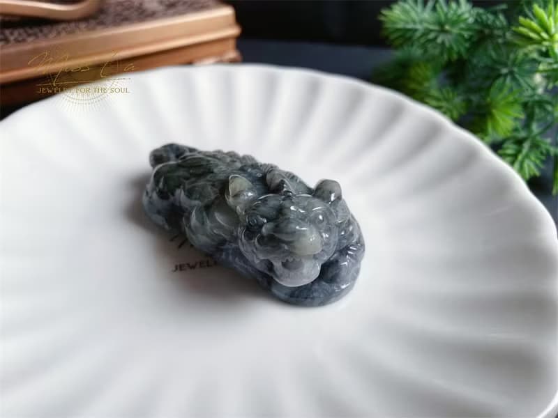 天然緬甸玉 烏雞 招財神器 霸王貔貅 護主 擺件 禮物 長輩禮