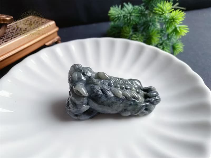 天然緬甸玉 烏雞 招財神器 霸王貔貅 護主 擺件 禮物 長輩禮