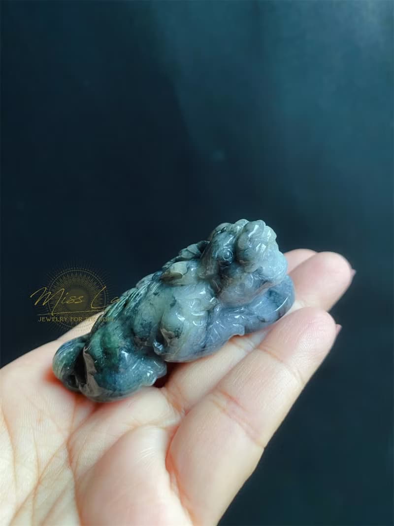 天然緬甸玉 烏雞 招財神器 霸王貔貅 護主 擺件 禮物 長輩禮