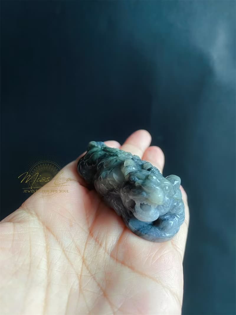 天然緬甸玉 烏雞 招財神器 霸王貔貅 護主 擺件 禮物 長輩禮