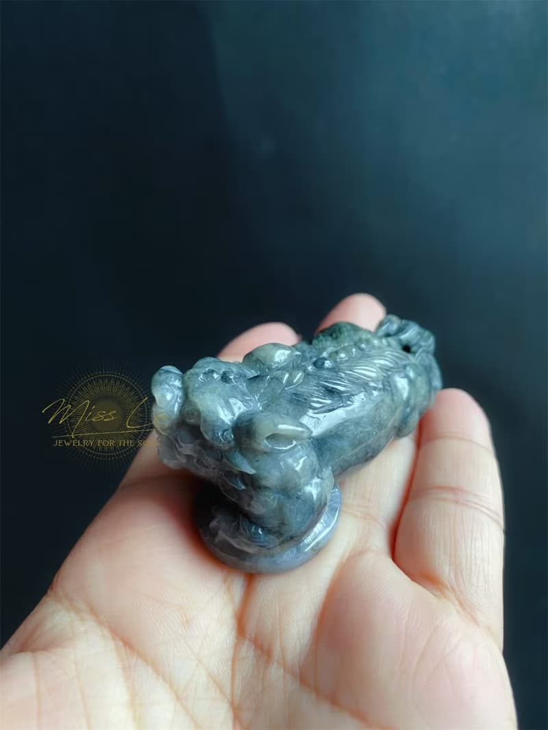 天然緬甸玉 烏雞 招財神器 霸王貔貅 護主 擺件 禮物 長輩禮