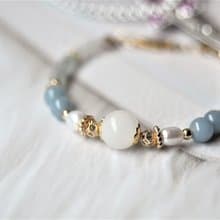 晴天 - 黃銅、天使石、螢石、淡水珍珠母乳飾品手鍊