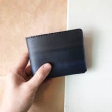 真皮短夾│3卡片層│零錢袋│灰藍漸層薰衣草紫