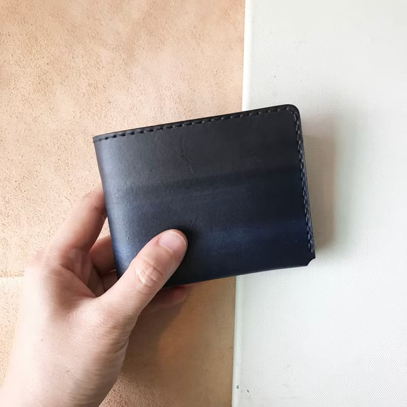 真皮短夾│3卡片層│零錢袋│灰藍漸層薰衣草紫