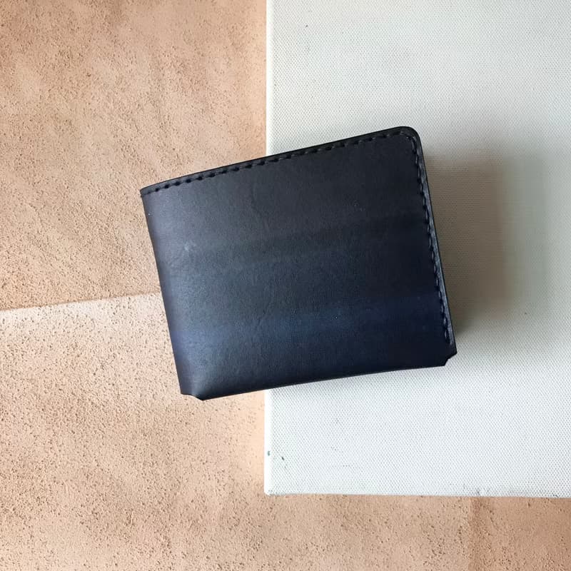 真皮短夾│3卡片層│零錢袋│灰藍漸層薰衣草紫