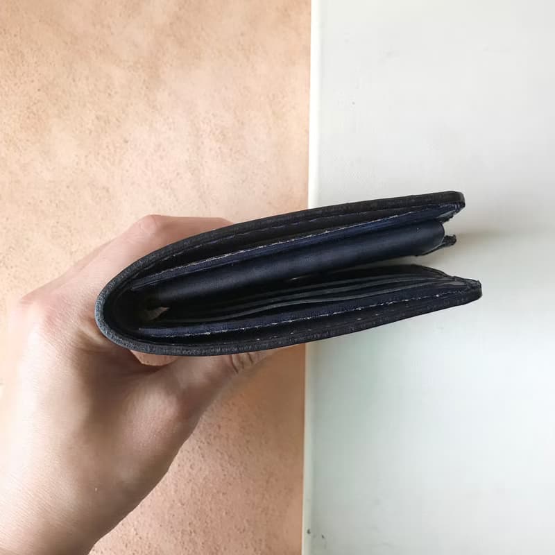 真皮短夾│3卡片層│零錢袋│灰藍漸層薰衣草紫