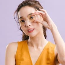 角宿的金色時代│輕量金飾黑圓細框光學記憶鏡腳UV400濾藍光眼鏡
