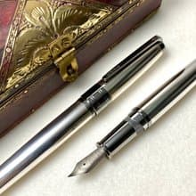 3952老山羊-X800 專利磁吸式 925純銀 書法鈦尖鋼筆