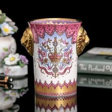 限量英國製Royal Collection女王加冕50週年奢華紀念骨瓷杯 筆筒