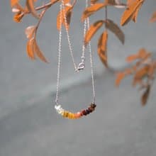 Autumn Necklace or Bracelet, 925 Silver, Raw Garnet,Tourmaline, Citrine, Jasper