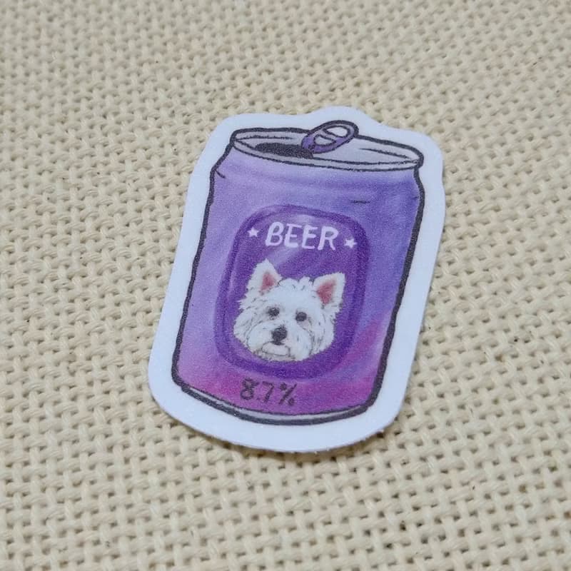 西高地白梗啤酒-防水車貼-行李箱貼紙_防水貼紙
