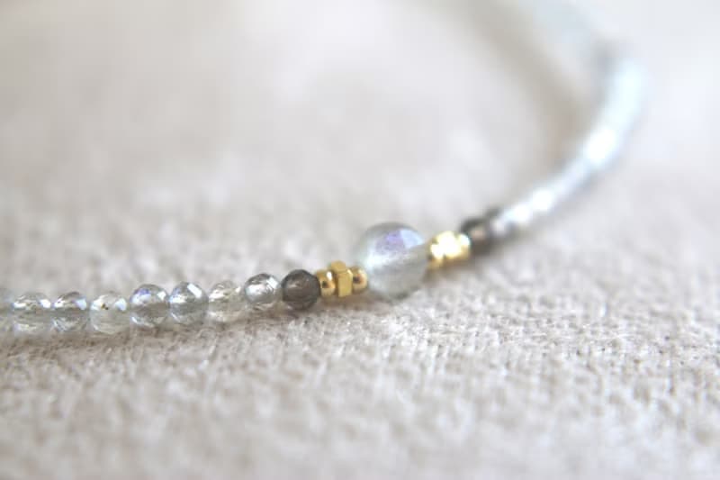 手鍊 茶晶 拉長石 天然石 - 氛圍 -