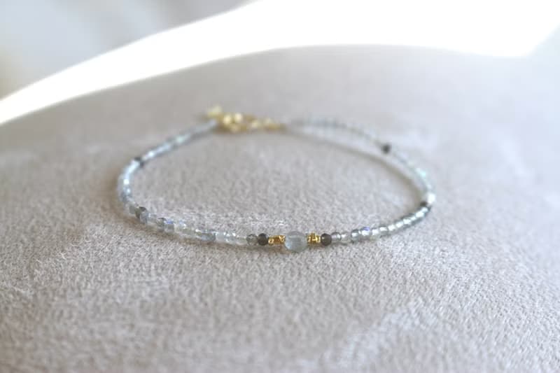 手鍊 茶晶 拉長石 天然石 - 氛圍 -