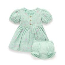 澳洲Purebaby有機棉女童短袖洋裝/童裝裙 12M-5T