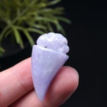 【招財神獸】紫羅蘭翡翠巧雕貔貅龍牙項鍊 | 天然緬甸玉翡翠A貨