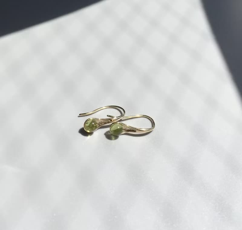 August Birthstone Peridot Teardrop Earring