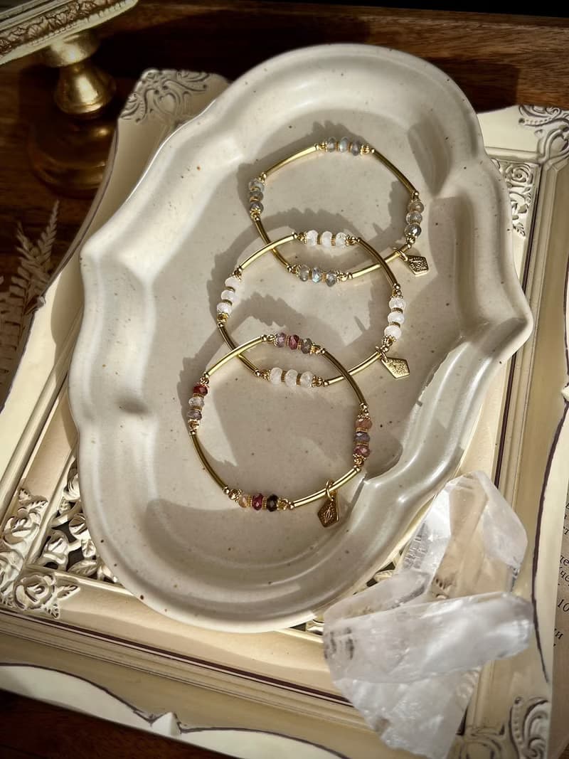 -時髦旅人-天然水晶手鏈/黃銅手鍊