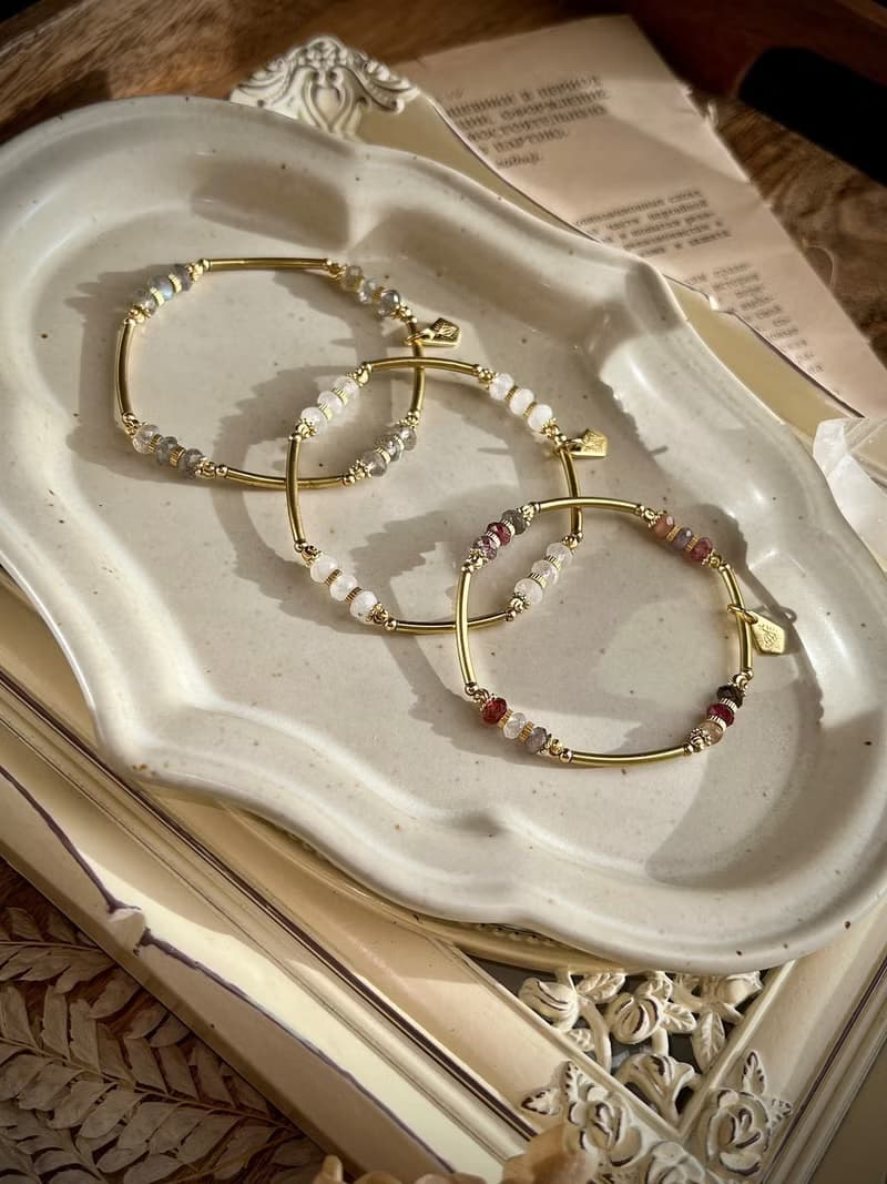 -時髦旅人-天然水晶手鏈/黃銅手鍊