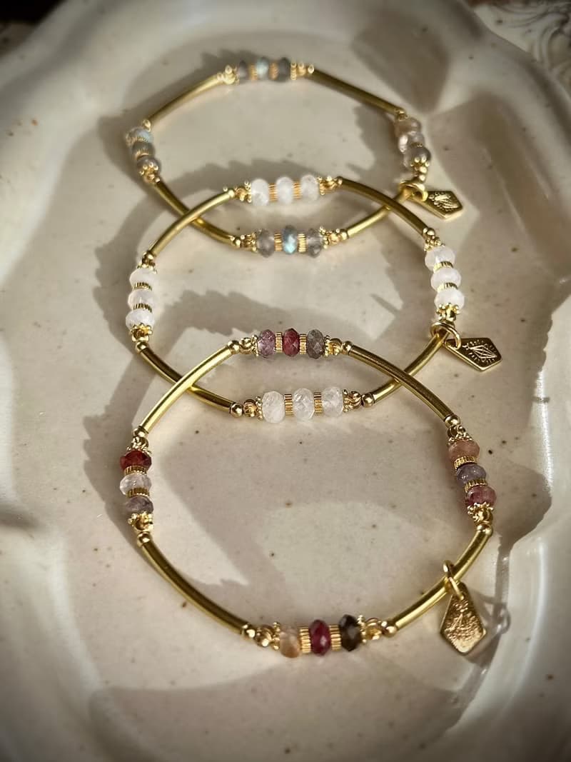 -時髦旅人-天然水晶手鏈/黃銅手鍊