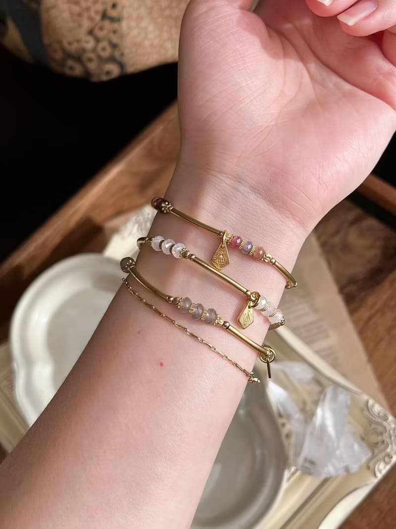 -時髦旅人-天然水晶手鏈/黃銅手鍊