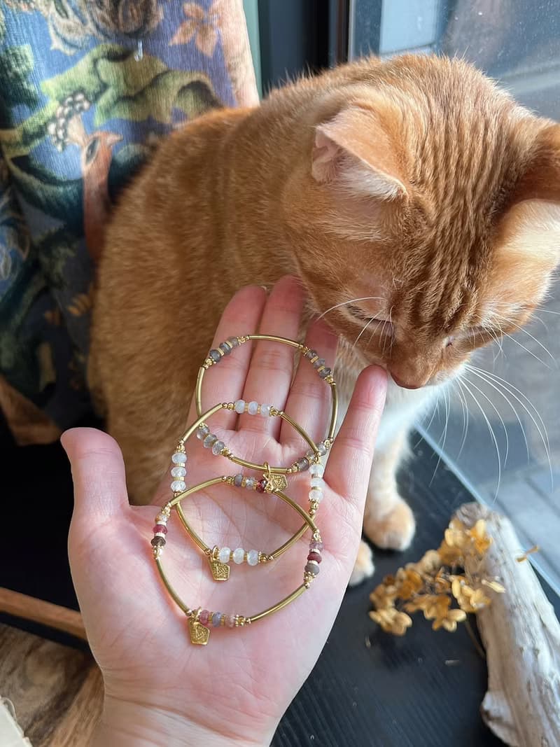 -時髦旅人-天然水晶手鏈/黃銅手鍊