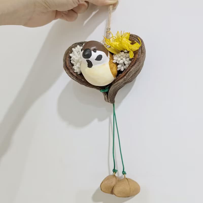 雀躍心喜 Seed Door Ornament 麻雀 蘋婆 心型 手工吊飾