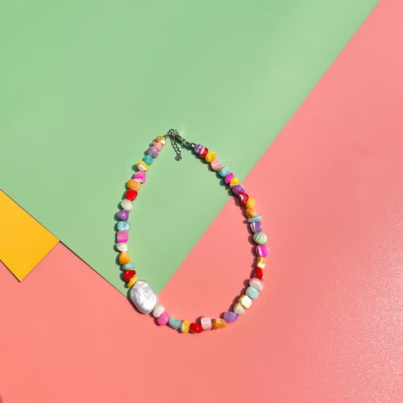 Choker Cindy • Y2K Colorpop Beaded Necklace Pastel Color Jewelry Birthday Gift