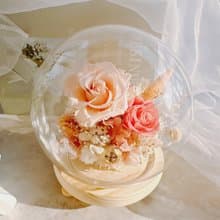 永生玫瑰花小夜燈 生日禮物 乾燥花 乾燥花玻璃罩 交換禮物 情人