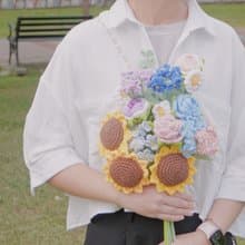 編織花 鉤織花 毛線花 永生花 乾燥花 編織小花農 毛線編織花束
