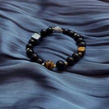 防小人 ∣ 黑曜石 黃虎眼 避邪 定情物手鍊