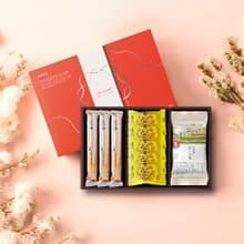 金鶴禮A 原味蛋捲+土鳳梨酥+日本脆米鹹蛋黃牛軋/附提袋