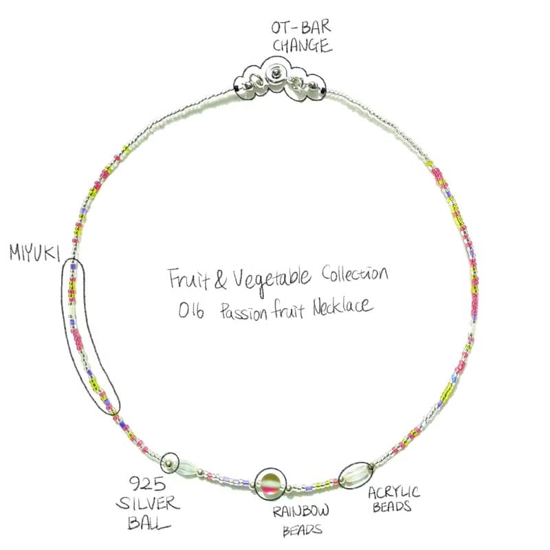 Fruit & Vegetable Collection - 016 Passion Fruit Silver Necklace