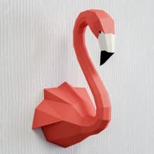 Papercraft Flamingo, 3D Paper Craft sculpture, animal trophy (Digital Template)