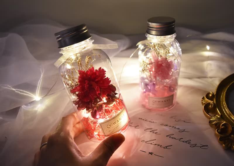 向日葵畢業小花罐 畢業禮物 永生花  乾燥花 向日葵 小夜燈康乃馨