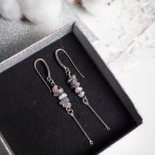 Botswana Agate Earrings, 925 Sterling Silver, Taurus, Virgo, Capricorn Crystal
