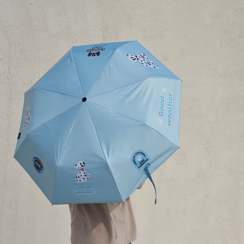 藍色斑點狗可愛晴雨傘全自動手動遮陽傘