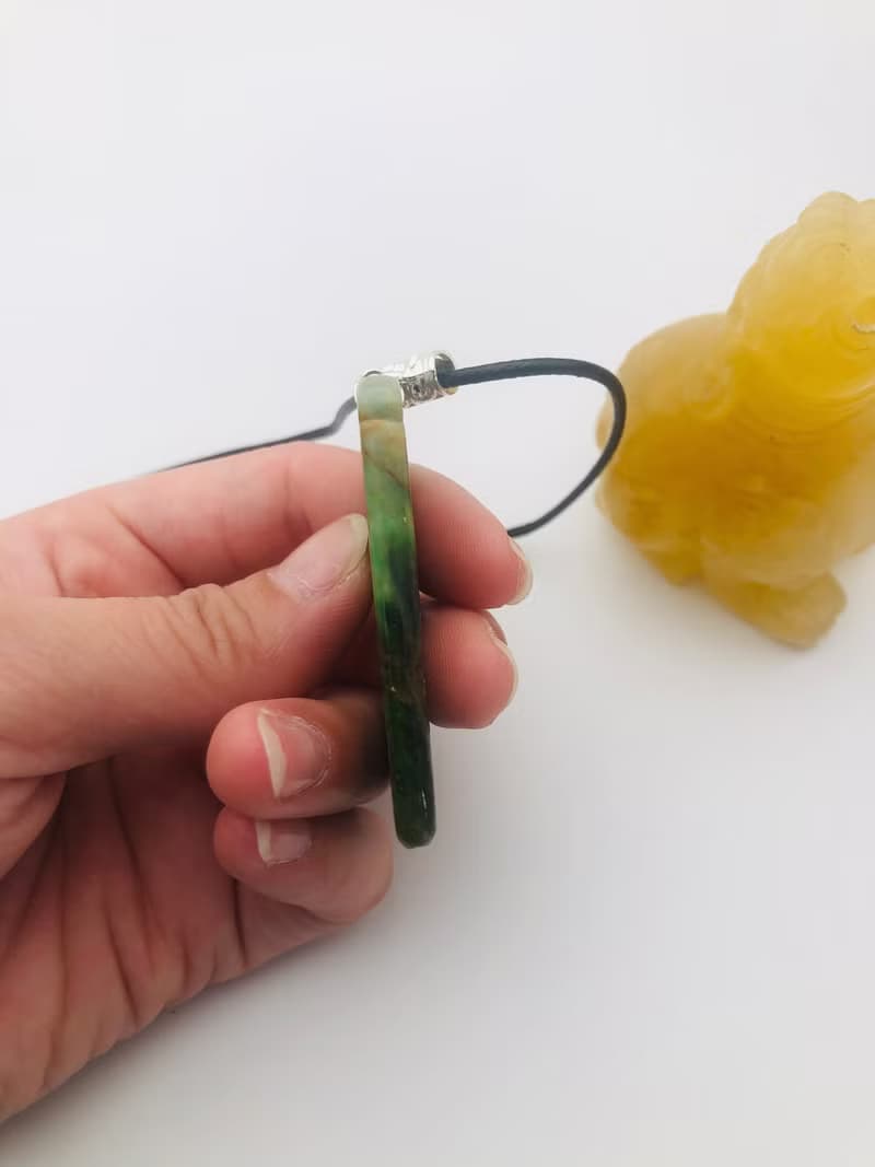 翡翠A貨黃加綠仿古龍牌項鍊吊墜掛件/平安/老件
