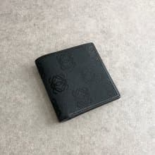 【 日本直送　名牌中古包 】LOEWE ロエベ アナグラム 財布 ブラック キャンバス レザー 二つ折り財布 vintage ヴィンテージ rxfn4n